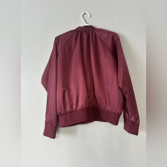 FREE PEOPLE MIDNIGHT BOMBER JACKET WINE MAROON FULL ZIP UP - Picture 8 of 9